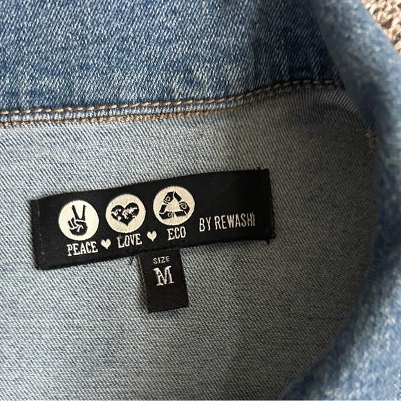 Peace Love Eco By Rewash Button Up Mi I Denim Dress size Medium - Picture 12 of 12